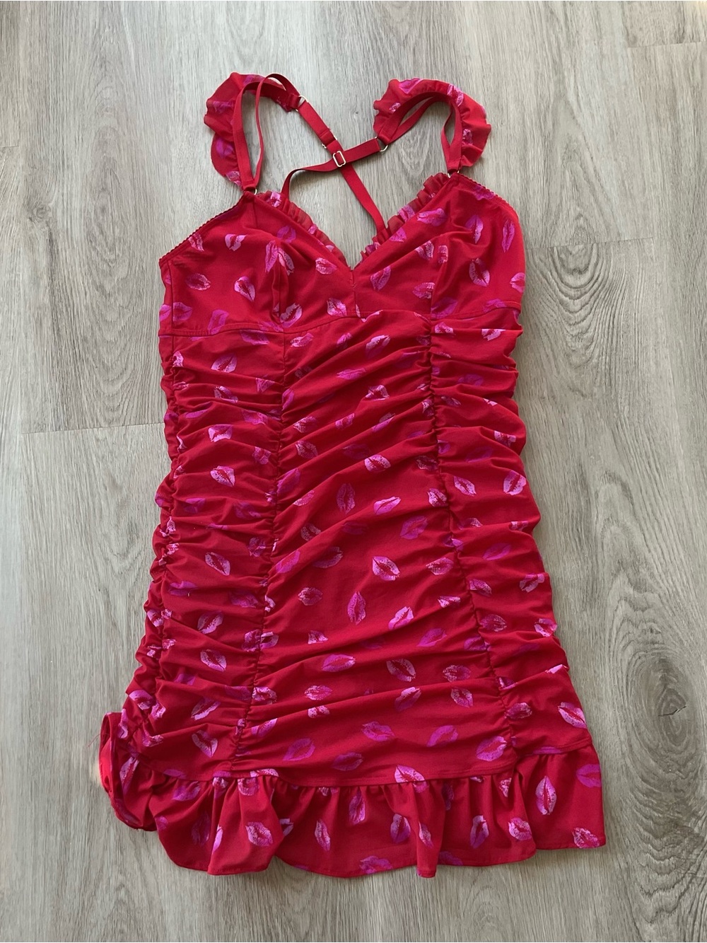 Torrid Ruched Mesh Ruffle Bodycon Chemise Size 1 - Picture 4 of 12